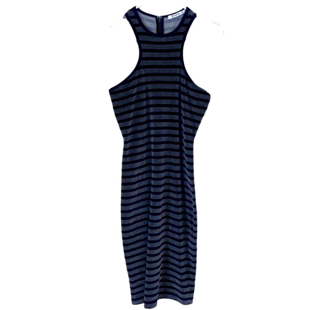 T Alexander Wang Velour navy and grey dress